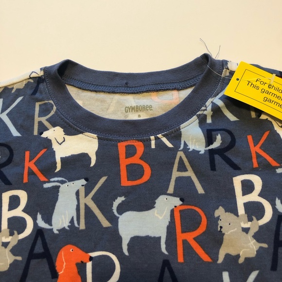 Gymboree Boys 2 Piece Short Pajama Set Dog Bark Print Size 8 - Picture 4 of 8
